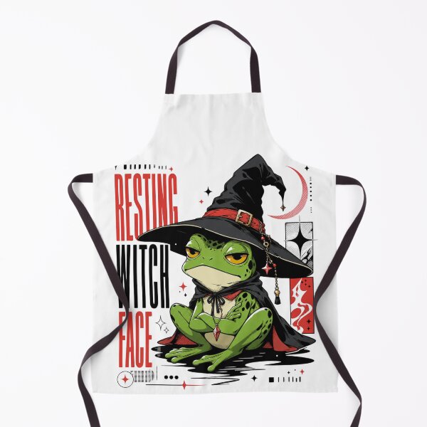 Item preview, Resting Witch Face Frog Witch Graphic Poster T-Shirt | Funny Sarcastic Halloween Toad Red Black Cottagecore Spooky Gift designed and sold by illeN-Art-World.