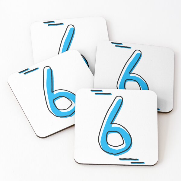 Item preview, Number 6 - Bold Blue Artistic Numeral Design designed and sold by Dyche Studio.