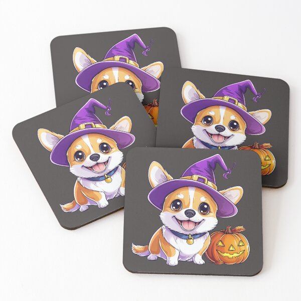 Item preview, Cute Corgi in Witch Hat Halloween designed and sold by NadinArtStudio.