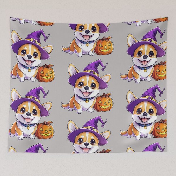 Item preview, Cute Corgi in Witch Hat Halloween designed and sold by NadinArtStudio.