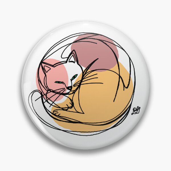 Item preview, Curled Cat Line Art Illustration designed and sold by Evil B Creative.