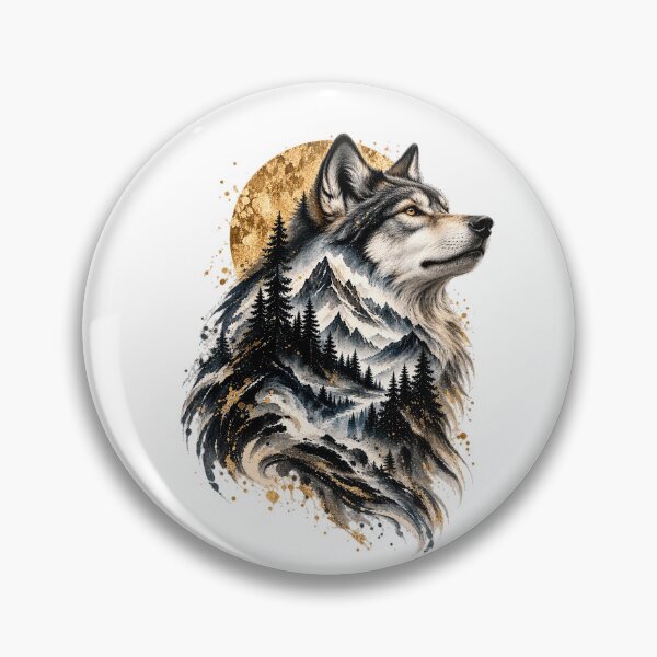 Item preview, Wolf of the Alpine Falls | Wolf Mountain Waterfall Art | Norvian designed and sold by Norvian.