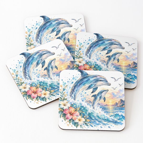 Item preview, Tropical Dolphin Splash designed and sold by DaryaArtFrance.