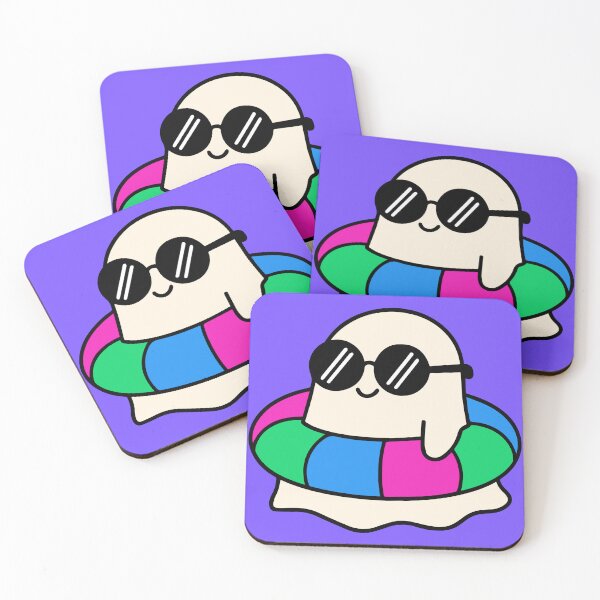 Item preview, Subtle Polysexual Pride Pool Float Summerween Kawaii Ghost designed and sold by Cannaxes Studio.