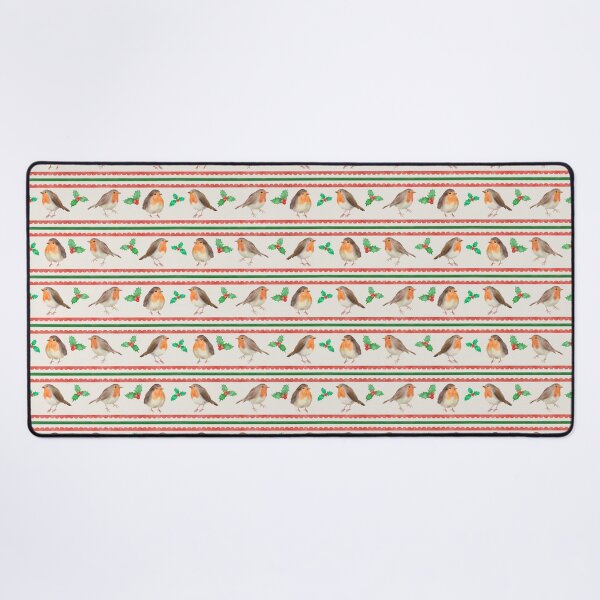 Item preview, Watercolor Christmas Robins and Holly Pattern on Cream designed and sold by QuestingPixel.
