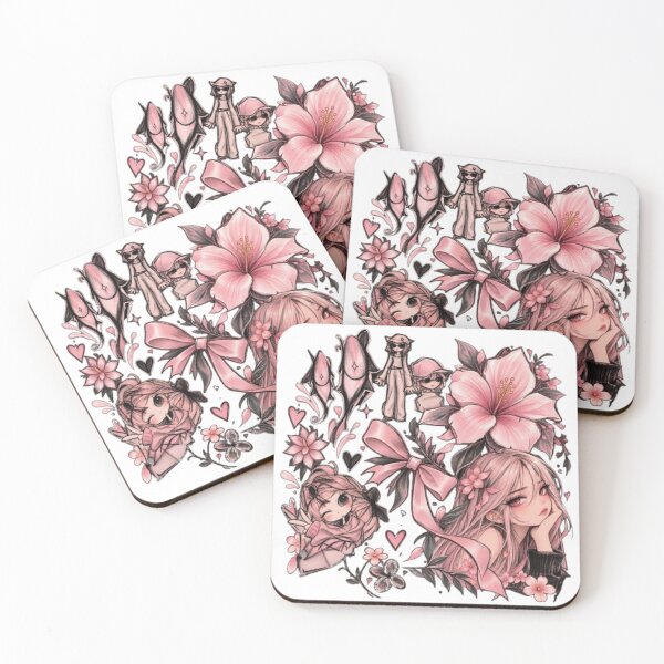 Item preview, Pink Anime Floral Aesthetic – Cute Kawaii Girl & Hibiscus Blossom designed and sold by TATOXIDE.