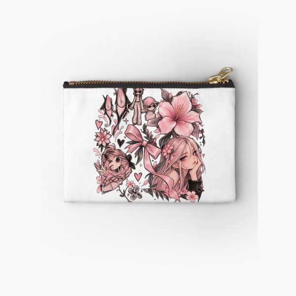Aperçu de l'œuvre Esthétique florale rose anime – Mignonne fille kawaii et fleur d'hibiscus créée et vendue par TATOXIDE.