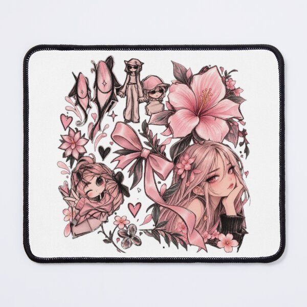 Item preview, Pink Anime Floral Aesthetic – Cute Kawaii Girl & Hibiscus Blossom designed and sold by TATOXIDE.