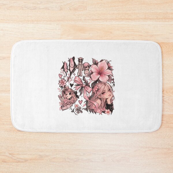 Item preview, Pink Anime Floral Aesthetic – Cute Kawaii Girl & Hibiscus Blossom designed and sold by TATOXIDE.