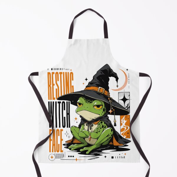 Item preview, Resting Witch Face Frog Halloween T-Shirt | Funny Sarcastic Spooky Toad Witch Hat Orange Cottagecore Gift designed and sold by illeN-Art-World.