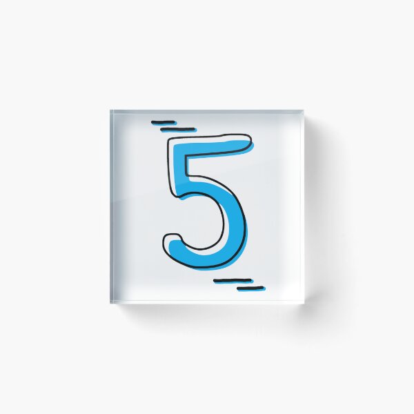 Item preview, Number 5 - Bold Blue Artistic Numeral Design designed and sold by Dyche Studio.
