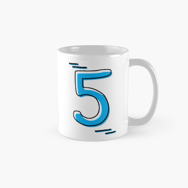 Item preview, Number 5 - Bold Blue Artistic Numeral Design designed and sold by Dyche Studio.