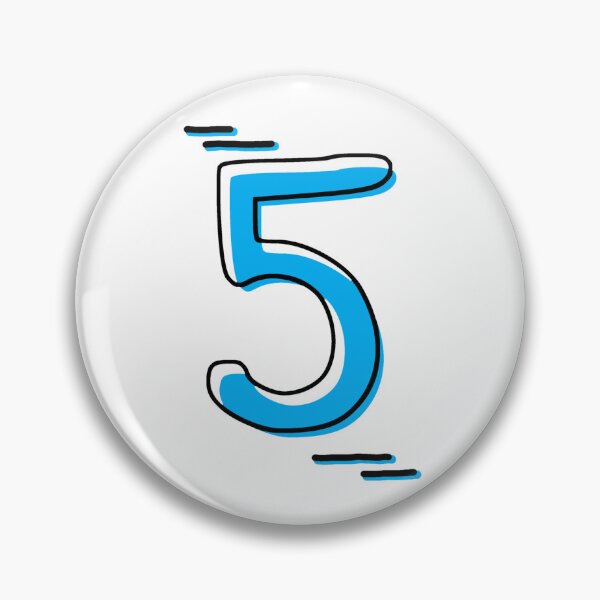 Item preview, Number 5 - Bold Blue Artistic Numeral Design designed and sold by Dyche Studio.