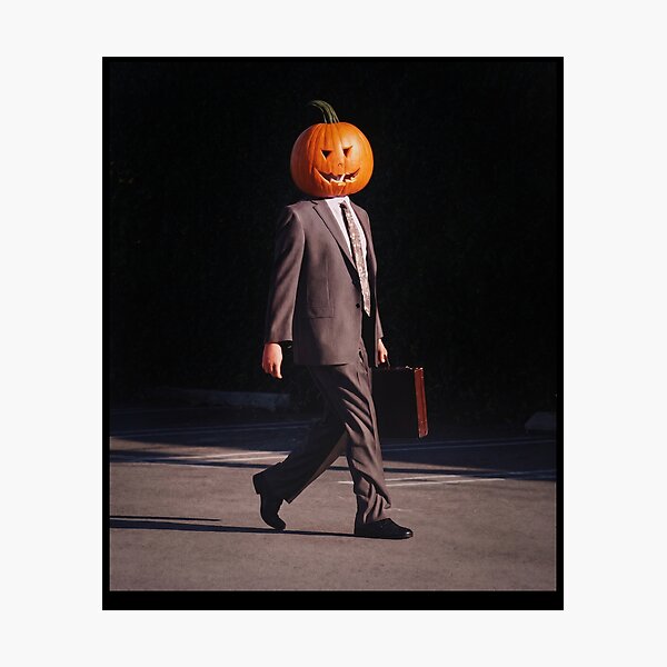 Item preview, Pumpkin Head Businessman Halloween Walking designed and sold by Glow-Paw-Studio.