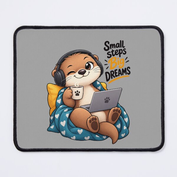Item preview, Funny Otter Meme Collection - Small Steps Big Dreams Cute Otter - Motivational Cartoon Animal | Positive Mindset designed and sold by MiraLumeStudio.