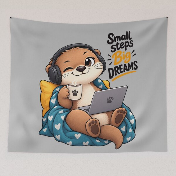 Item preview, Funny Otter Meme Collection - Small Steps Big Dreams Cute Otter - Motivational Cartoon Animal | Positive Mindset designed and sold by MiraLumeStudio.