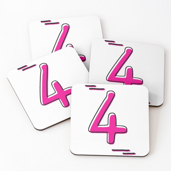 Item preview, Number 4 - Bold Pink Artistic Numeral Design designed and sold by Dyche Studio.