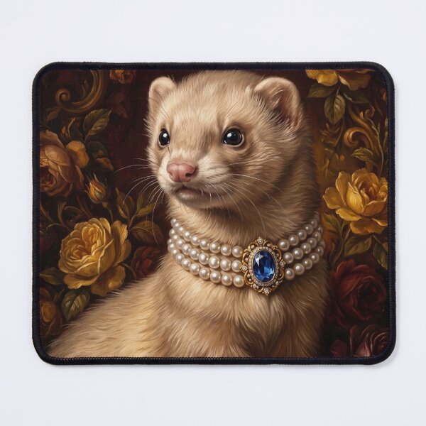 Item preview, Regal Ferret Portrait with Blue Sapphire designed and sold by Real Beast Art.