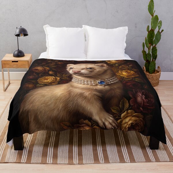 Item preview, Regal Ferret Portrait with Blue Sapphire designed and sold by Real Beast Art.