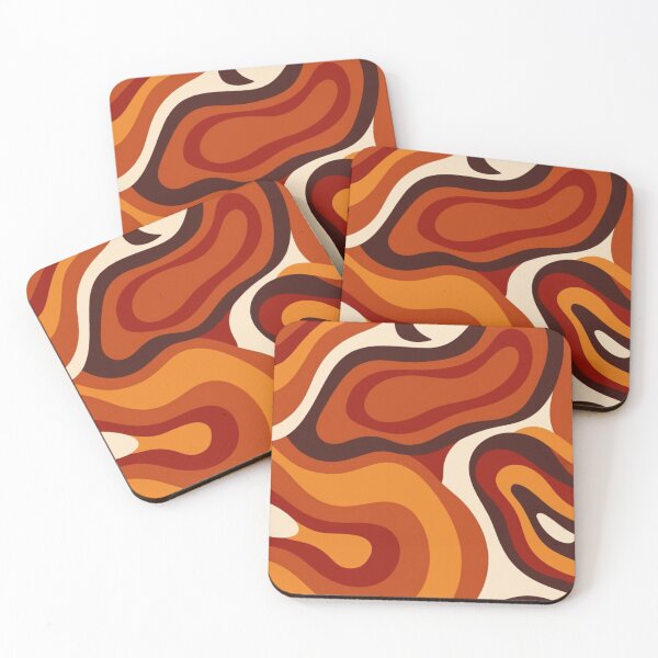 Item preview, 70s Groovy Retro Wavy Seamless Pattern — Warm Terracotta Swirls Abstract Art designed and sold by LYAN-STORE.
