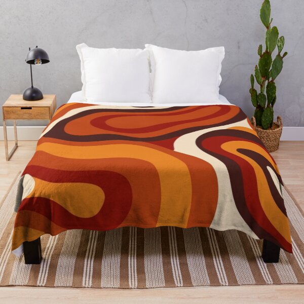 Item preview, 70s Groovy Retro Wavy Seamless Pattern — Warm Terracotta Swirls Abstract Art designed and sold by LYAN-STORE.