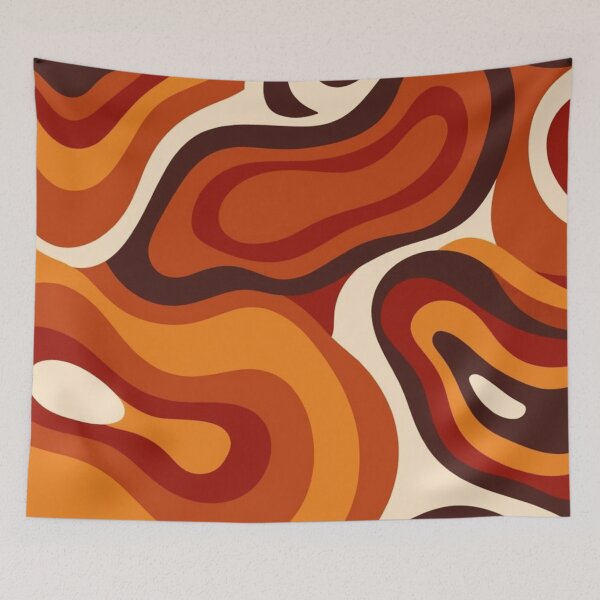 Item preview, 70s Groovy Retro Wavy Seamless Pattern — Warm Terracotta Swirls Abstract Art designed and sold by LYAN-STORE.