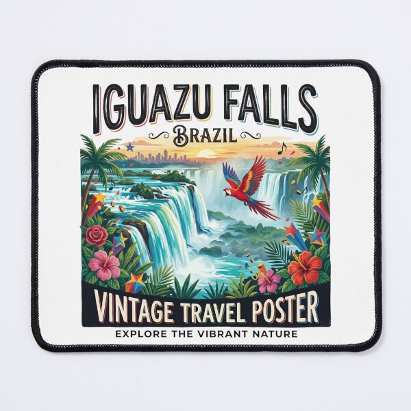 Item preview, Iguazu Falls Brazil Vintage Retro Nature Poster designed and sold by 0Zetgest.