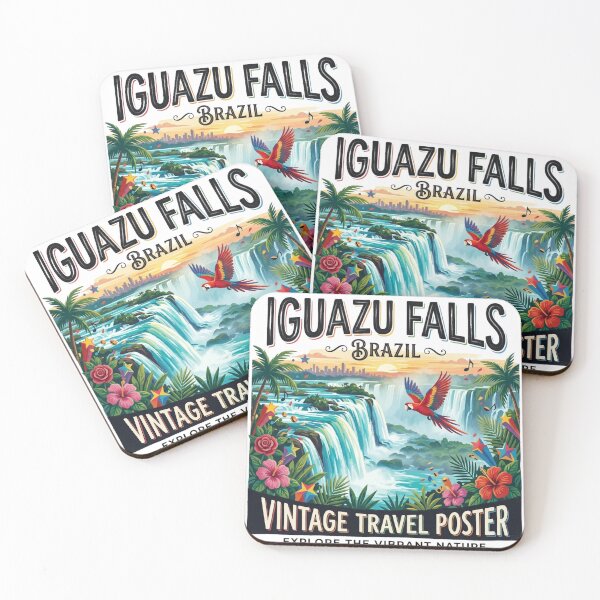 Item preview, Iguazu Falls Brazil Vintage Retro Nature Poster designed and sold by 0Zetgest.