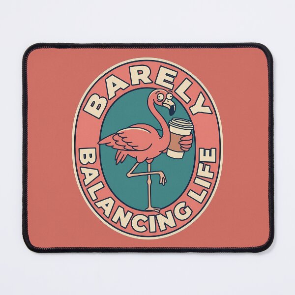 Item preview, Barely Balancing Life Sarcastic Flamingo Badge designed and sold by DripCultureLab.