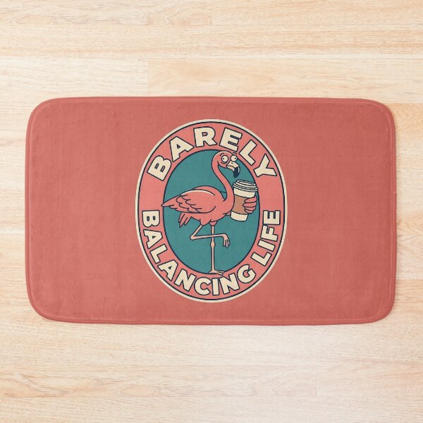 Item preview, Barely Balancing Life Sarcastic Flamingo Badge designed and sold by DripCultureLab.