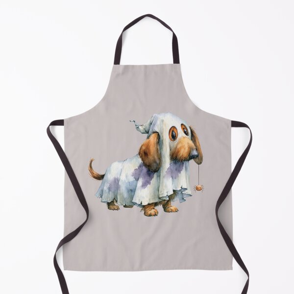 Item preview, Dachshund Ghost Costume Watercolor Art designed and sold by NadinArtStudio.