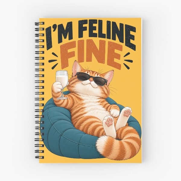 Item preview, I’m Feline Fine – Funny Relaxed Cat Pun designed and sold by Furflix.