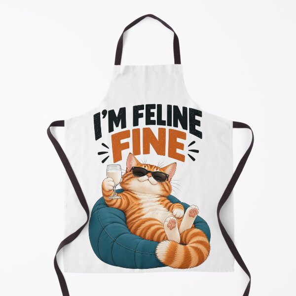 Item preview, I’m Feline Fine – Funny Relaxed Cat Pun designed and sold by Furflix.