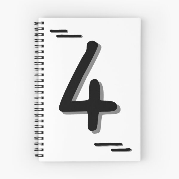 Item preview, Number 4 - Bold Black Artistic Numeral Design designed and sold by Dyche Studio.