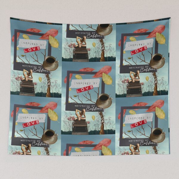 Item preview, love and coffee, digital collage designed and sold by GiSilver.