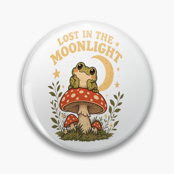 Item preview, Lost in the Moonlight Frog – Cute Mushroom Frog Vintage Forest Design designed and sold by KhadijaArt ⭐⭐⭐⭐⭐.