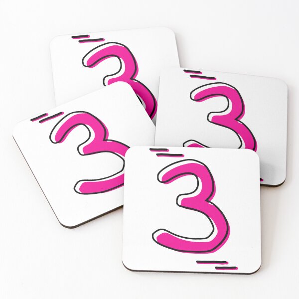 Item preview, Number 3 - Bold Pink Artistic Numeral Design designed and sold by Dyche Studio.