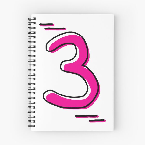 Item preview, Number 3 - Bold Pink Artistic Numeral Design designed and sold by Dyche Studio.