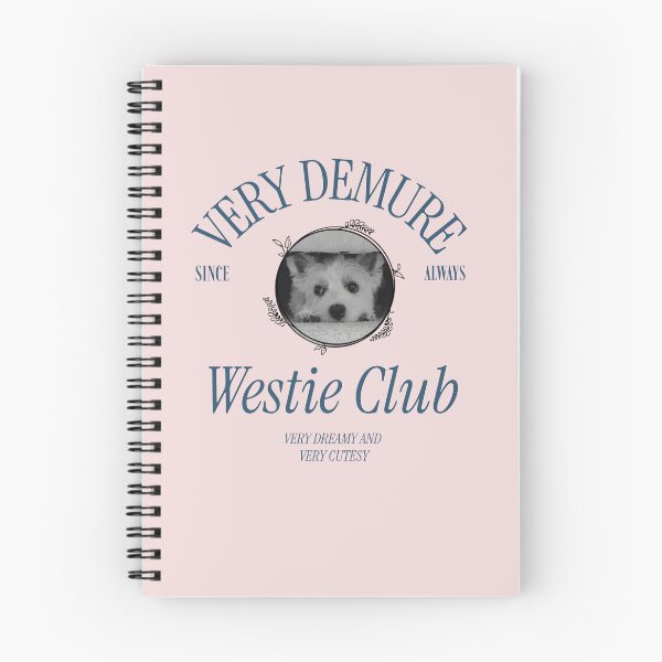 Item preview, Very Demure Since Always Westie Club-Teal-Instrument Serif designed and sold by Naughty Pup Press LLC.