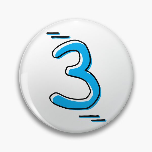 Item preview, Number 3 - Bold Blue Artistic Numeral Design designed and sold by Dyche Studio.