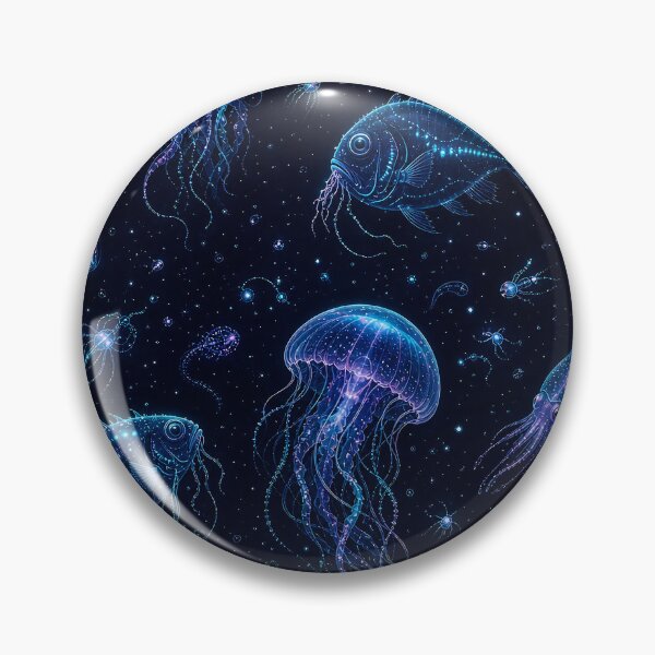Item preview, Bioluminescent Deep Sea Creatures Pattern designed and sold by frumixart.
