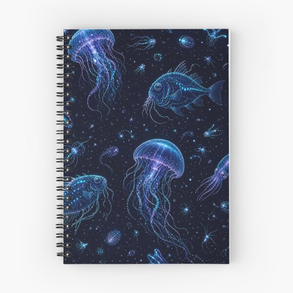 Item preview, Bioluminescent Deep Sea Creatures Pattern designed and sold by frumixart.