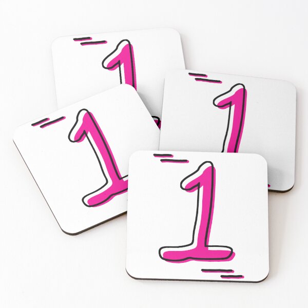 Item preview, Number 1 - Bold Pink Artistic Numeral Design designed and sold by Dyche Studio.