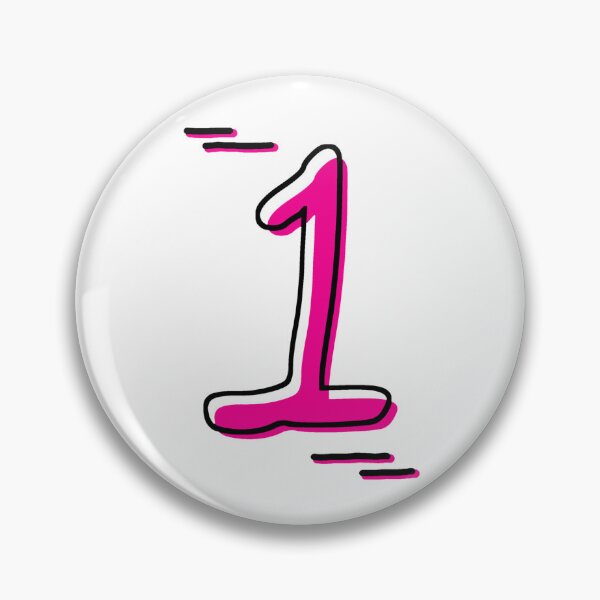 Item preview, Number 1 - Bold Pink Artistic Numeral Design designed and sold by Dyche Studio.