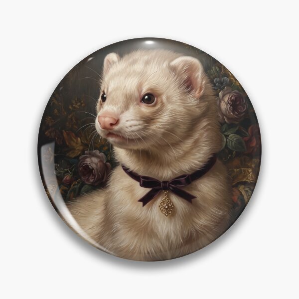 Item preview, Regal Ferret Portrait with Velvet Ribbon designed and sold by Real Beast Art.