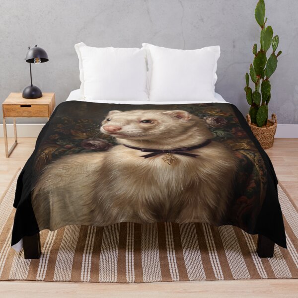 Item preview, Regal Ferret Portrait with Velvet Ribbon designed and sold by Real Beast Art.