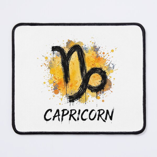 Item preview, Capricorn Zodiac Sign Watercolor Grunge Yellow Orange Art designed and sold by Vibe-Vary.