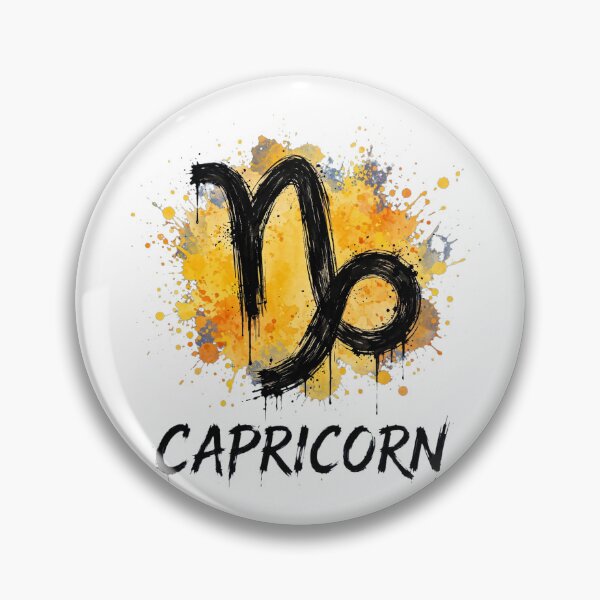 Item preview, Capricorn Zodiac Sign Watercolor Grunge Yellow Orange Art designed and sold by Vibe-Vary.