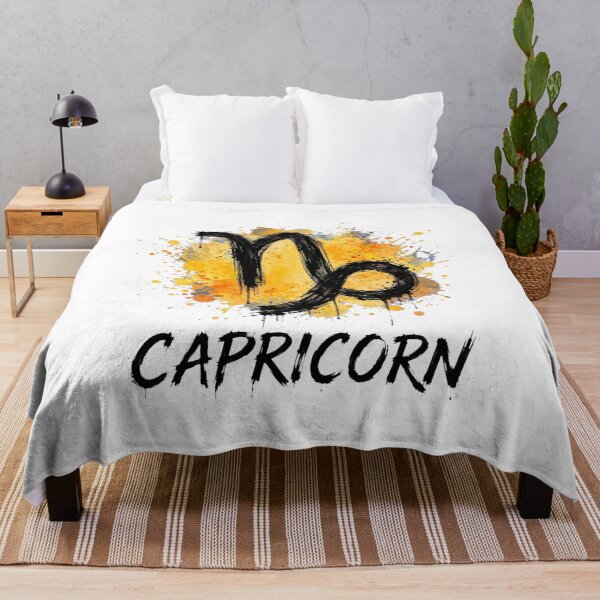 Item preview, Capricorn Zodiac Sign Watercolor Grunge Yellow Orange Art designed and sold by Vibe-Vary.