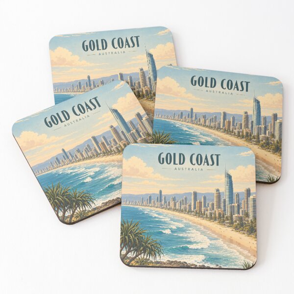 Item preview, Gold Coast Vintage Coastal City Art designed and sold by MichaeIRellov.